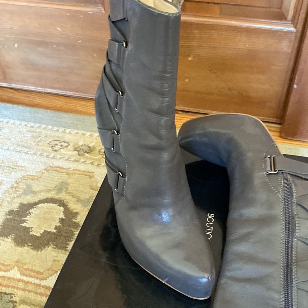 Boutique 9-dark gray boot. Gently used with box. - Picture 2 of 12